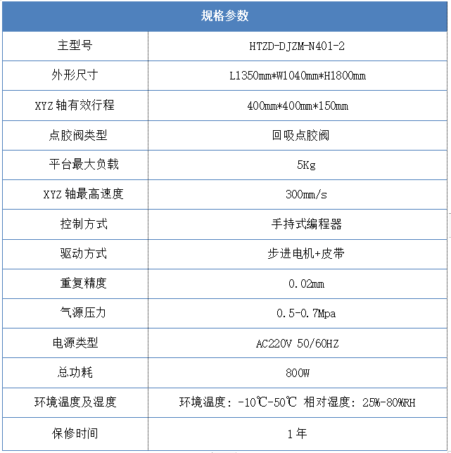 桌面式視覺點膠機規(guī)格參數(shù)